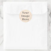 Bord geel crème perkament papier Sjabloon Ronde Sticker (Tas)