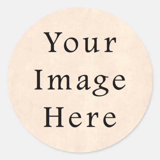 Bord geel crème perkament papier Sjabloon Ronde Sticker (Voorkant)