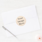 Bord geel crème perkament papier Sjabloon Ronde Sticker (Envelop)