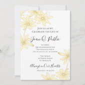 Bord Geel Daisy Bloemen Viering van het Leven Kaart (Voorkant)