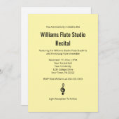 Bord geel eenvoudige treble clef fluit muziek over kaart (Voorkant / Achterkant)