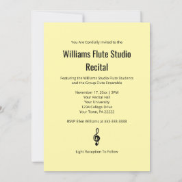 Bord geel eenvoudige treble clef fluit muziek over kaart