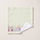 Bord Geel en Waterverf Floral Tuinset Bad Handdoek (Wasdoekje)