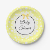 Bord geel en wit Baby shower papier (Voorkant)