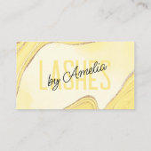 Bord Geel Goud Glitter Agaat Oogwimpers Brows Visitekaartje (Achterkant)