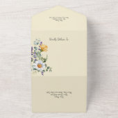 Bord Geel met Wildflower All In One Uitnodiging (Buitenkant)