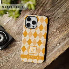 Bord Geel Sinaasappel Kleur Argyle iPhone 15 Pro Max Case