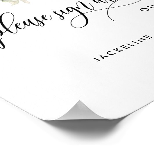 bord "Gelieve te ondertekenen rond", Elegant Green Poster (Hoek)