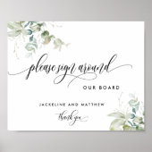 bord "Gelieve te ondertekenen rond", Elegant Green Poster (Voorkant)