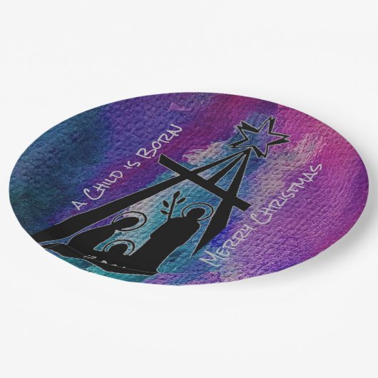 Bord Glas in lood Nativiteitspapier (Gekanteld)