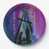 Bord Glas in lood Nativiteitspapier (Voorkant)