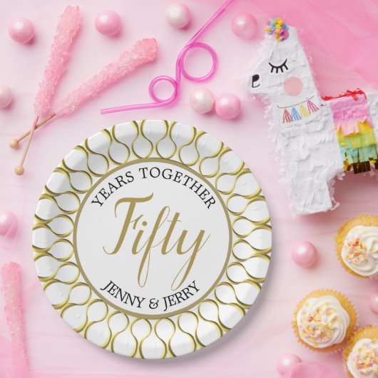 Bord Gold- en White-elegant Jubileum (Feest)