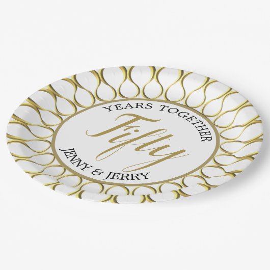 Bord Gold- en White-elegant Jubileum (Gekanteld)