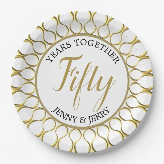 Bord Gold- en White-elegant Jubileum (Voorkant)