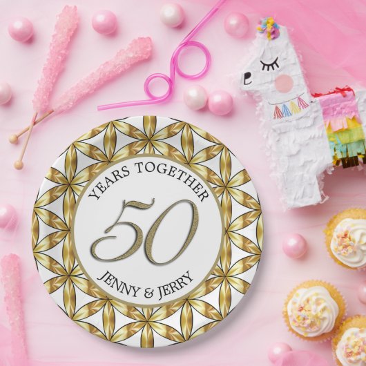 Bord Gold- en White-elegant Jubileum (Feest)