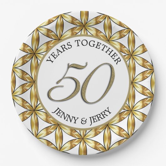 Bord Gold- en White-elegant Jubileum (Voorkant)