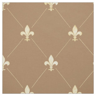 Bord Gold Fleur-de-Lis (grootschalig) Bruin Stof