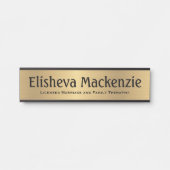 Bord Gold LMFT Therapist Kantoor Deurgebrandnaam Deurbordje (Voorkant)