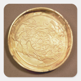 Bord (goud) vierkante sticker