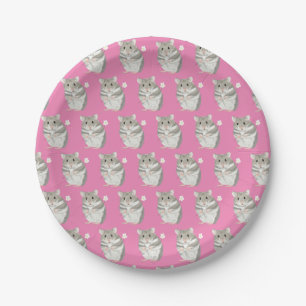 Bord grijs en wit hamster Patroonpapier