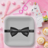 Bord grijs en zwart Stropdas papier (Feest)