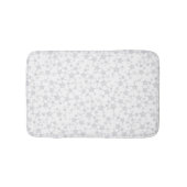 Bord Grijs op Wit | Lino Print Stars Patroon Badmat (Voorkant)