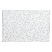 Bord Grijs op Wit | Lino Print Stars Patroon Kussensloop (Achterkant-Links)