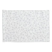 Bord Grijs op Wit | Lino Print Stars Patroon Kussensloop (Achterkant-Rechts)
