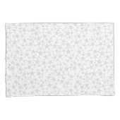 Bord Grijs op Wit | Lino Print Stars Patroon Kussensloop (Voorkant-Rechts)