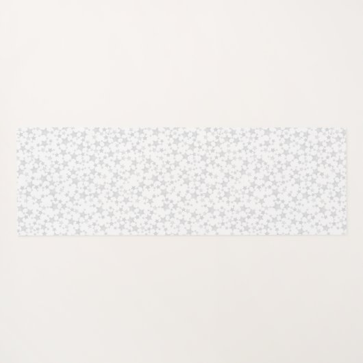 Bord Grijs op Wit | Lino Print Stars Patroon Yogamat (Achterkant (horizontaal))