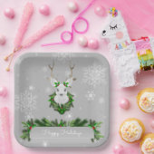 Bord grijs rendierpapier (Feest)