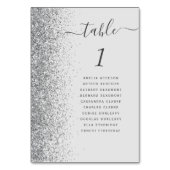 Bord grijs zilver glitter bruiloft kaart (Voorkant)