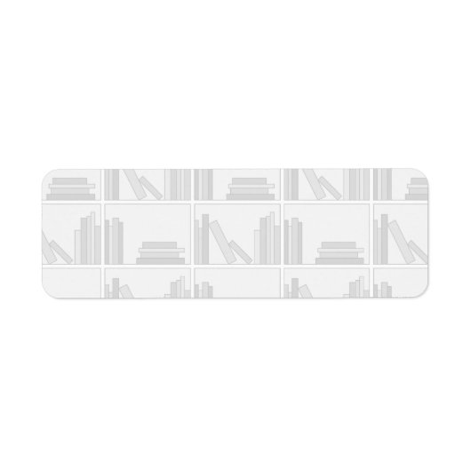 Bord Grijze Boeken op Plank. Etiket (Voorkant)