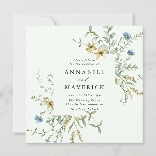 Bord groen alles in een delicate wilde bloem bruil kaart (Voorkant)