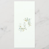 Bord Groen Delicaat Wildflower Modern Boho Bruilof Menu (Achterkant)