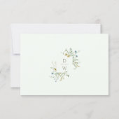 Bord Groen Delicaat Wildflower Modern Boho Bruilof RSVP Kaartje (Achterkant)
