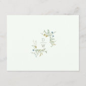 Bord Groen Delicate Wildflower Bruiloft Details Informatiekaartje (Achterkant)