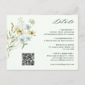 Bord Groen Delicate Wildflower Bruiloft Details Informatiekaartje (Voorkant)