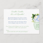 Bord Groen en Wit Chinoiserie Baby shower Gedicht Informatiekaartje (Voorkant)