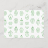 Bord Groen en Wit Chinoiserie Baby shower Gedicht Informatiekaartje (Achterkant)