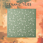 Bord Groen met Witte Bloemen Tegeltje<br><div class="desc">Geweldig voor badkamers, backsplash gebieden, en meer. Deze tegel is in een bleek groen met wit gekleurde bloemblaadjes. We hebben een enorme selectie van traditionele tegels en unieke tegels om uw werk te compenseren. Er is ook een bijpassende effen bord groen gemaakt om te mixen en matchen met dit ontwerp....</div>