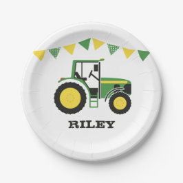 Bord groen tractor Birthday Party Paper