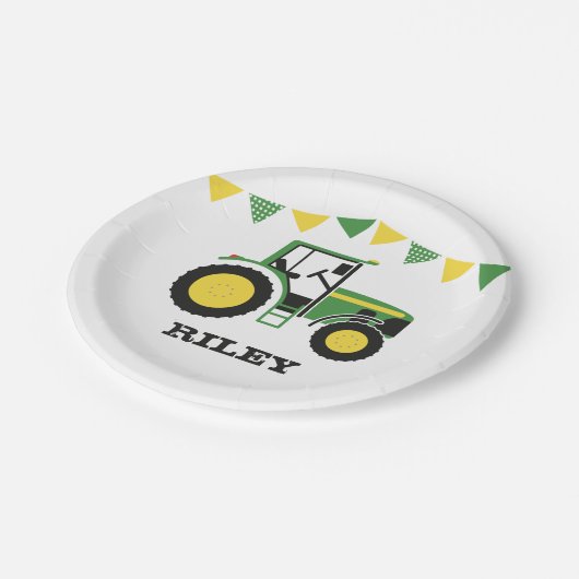 Bord groen tractor Birthday Party Paper (Gekanteld)