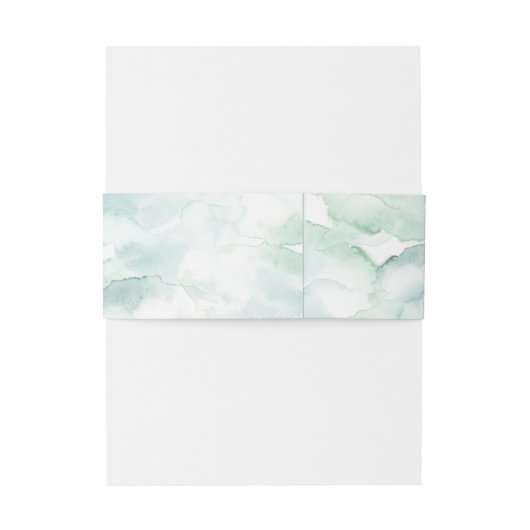 Bord Groene en Blauwe Waterverf Bruiloft Initialen Uitnodigingen Wikkel (Achterkant Voorbeeld)