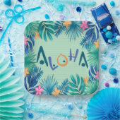 Bord groet papier Aloha (Feest)