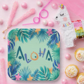 Bord groet papier Aloha (Feest)