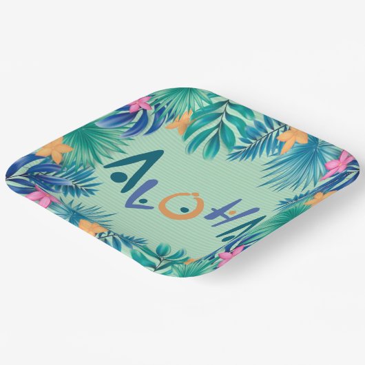 Bord groet papier Aloha (Gebogen)