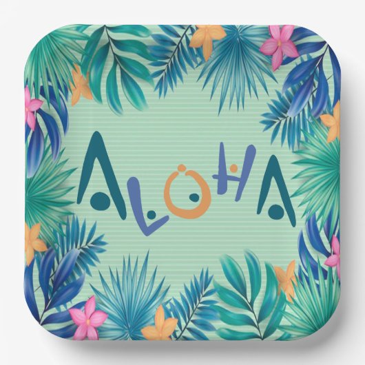 Bord groet papier Aloha (Voorkant)