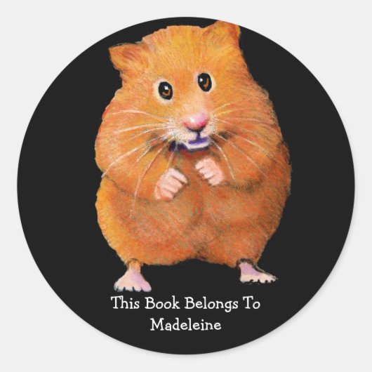 Bord HAMSTER BOOK: KUNSTWERK Ronde Sticker (Voorkant)