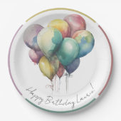 Bord, Happy Birthday Papieren Bordje (Voorkant)